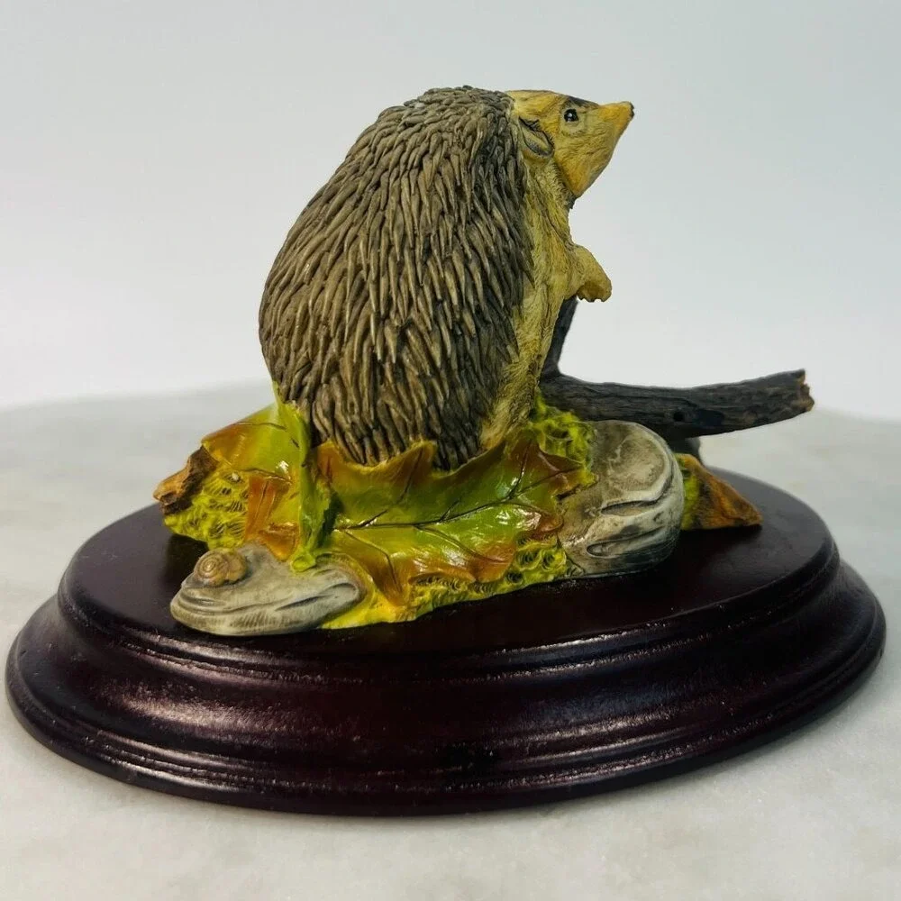 Hedgehog Figural‎ Sculpture On Wooden Plinth By Originalities Form Core Cabin